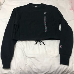 PINK cropped black sweater